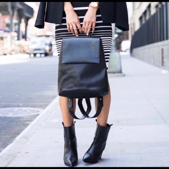 Vegan Leather Backpack Black - Picture 2 of 7